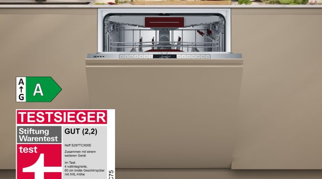 Neff: Neff Geschirrspüler S297TCX00E mit der guter Testnote.