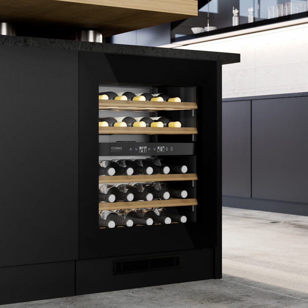 Design Einbau-Weinkühlschrank mit Kompressortechnik von Caso: WineDeluxe WDU 36.