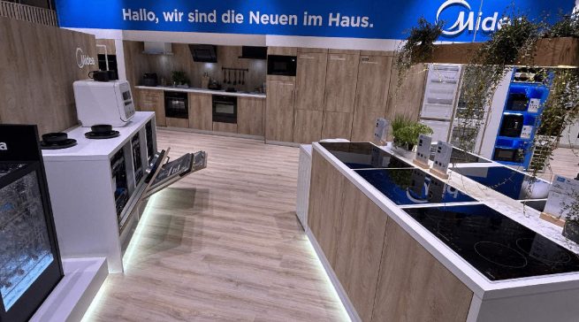 Midea Messestand auf der Küchenmeile.